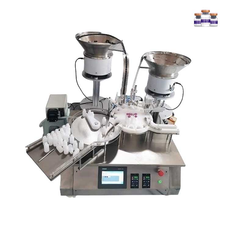 FillinMachine Automatic 5ml/10ml/25ml Vial Vaccine Liquid Filling Stoppering Capping Machine