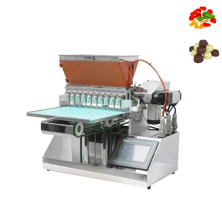 FillinMachine Small Scale Gummy Mold Universal Depositor Semi Automatic Sugar Mint Hard Coconut Candy Form Make Machine
