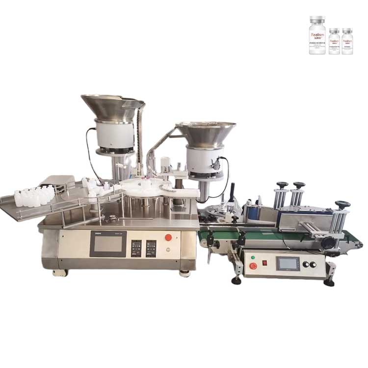FillinMachine Automatic Anthocyanin Penicillin Powder Influenza Rabies Vaccine Vials Small Glass Ampoule Bottle Liquid Filling Capping Sealing Machine