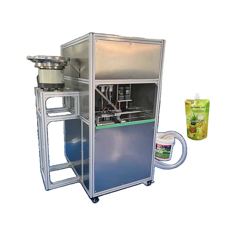 FillinMachine Soft Drink And Fruit Juice Stand Up Spout Pouch With Filling Capping Machine