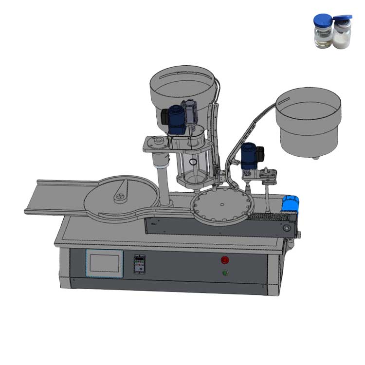 FillinMachine 2023 Automatic Laboratory Use Small Dosage Powder Vials Glass Bottles Liquid Powder Filler Capper Filling Capping Machine