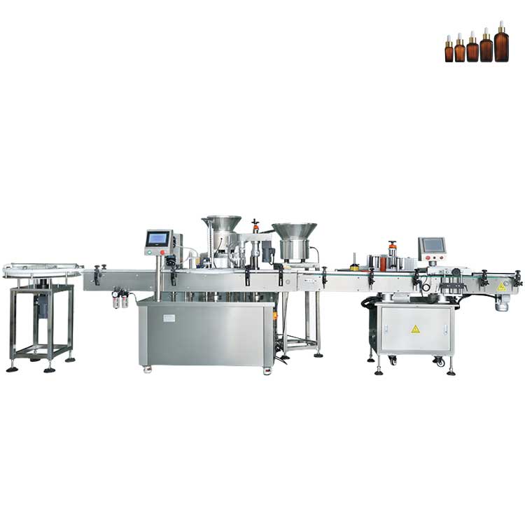 FillinMachine Full Automatic Chemical Medical Alcohol Sanitizer Eye Drop Liquid Small Oral Vial Bottle Filling Capping Machine for Full Production Packing Line