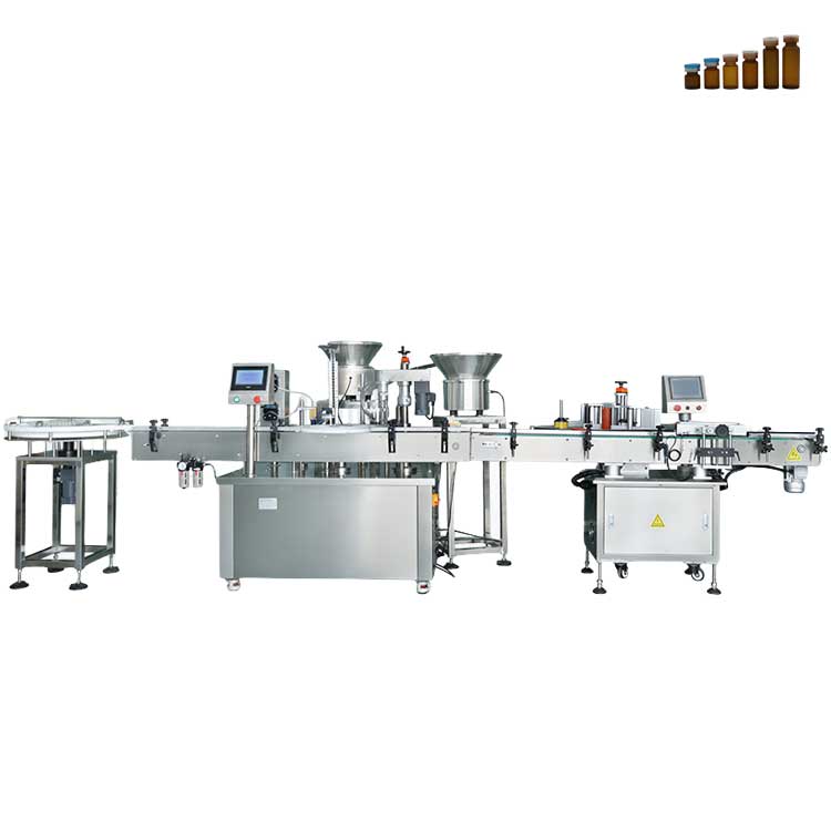 FillinMachine Automatic Vial Bottle Powder Filling Machine with Plugging Capping Line