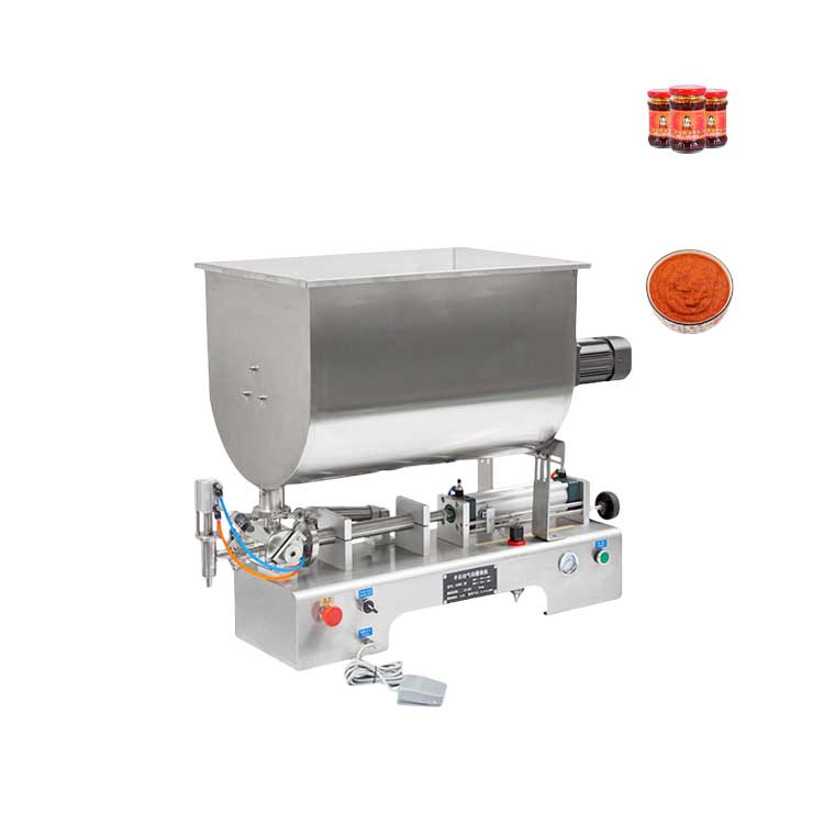 FillinMachine Mixing with Heater Filler Very Viscous Material Paste Sugar Chocolate Sauce Packaging Equipment Bottle